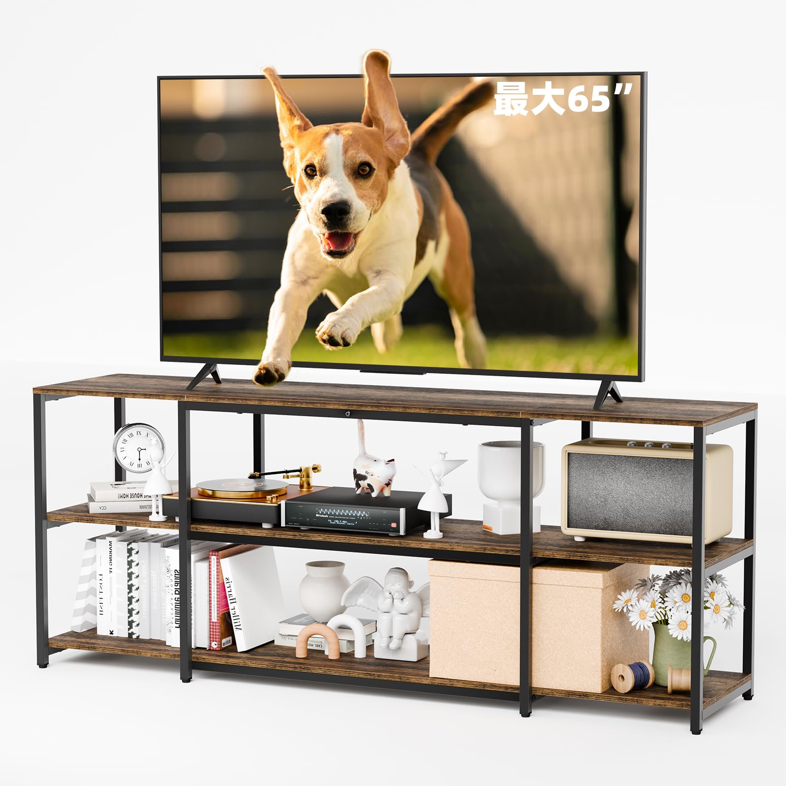 Amazon｜テレビ台 65型対応 収納付き 幅148cm 耐荷重50kg テレビボード